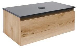 Koupelnová skříňka s technickým kamenem SAT B-Way 79x30x45 cm dub BWAY80OAKTK