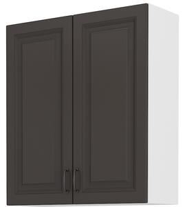 Horní kuchyňská skříňka Sheila 80 G 90 2F (bílá + grafit)