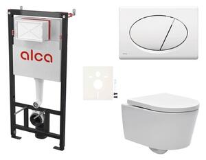 Cenově zvýhodněný závěsný WC set Alca do lehkých stěn / předstěnová montáž + WC SAT Brevis SIKOASW1