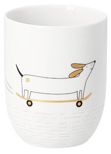 Porcelánový hrnek Dachshund Skateboard