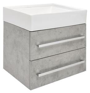 Koupelnová skříňka s umyvadlem SAT Cube Way 60x53x46 cm beton mat CUBE46602BESATCW