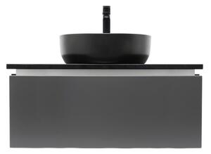 Koupelnová skříňka s umyvadlem a žulovou krycí deskou SAT Feel 80x30x46 cm antracit SATFEEL80ANTZB