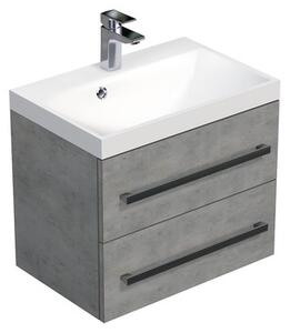 Koupelnová skříňka s umyvadlem SAT Cube Way 60x53x40 cm beton CUBE260ZBE