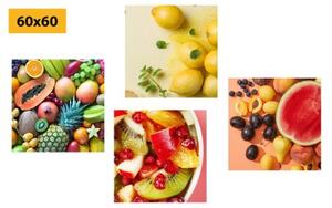 Set obrazů šťavnaté ovoce - 4x 40x40 cm
