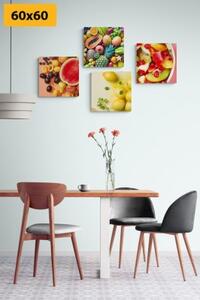 Set obrazů šťavnaté ovoce - 4x 40x40 cm