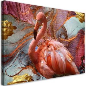 Obraz na plátně, Růžová flamingo abstrakce - 90x60 cm