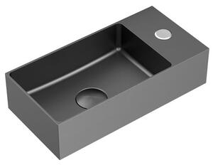Závěsné umývátko v barvě gun metal SAT Aurum 36x18 cm bez přepadu SATAUR3618BGM