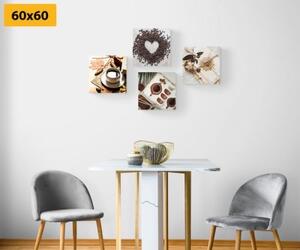 Set obrazů zátiší kávy - 4x 40x40 cm
