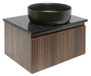 Koupelnová skříňka s deskou z umělého kamene SAT Evolution 58x30x44,8 cm ořech mat SATEVO60NATK
