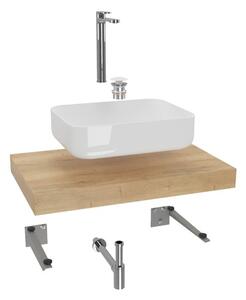 Koupelnová sestava SAT s deskou pod umyvadlo Dolce 80x8x50 cm dub halifax KSETDO5