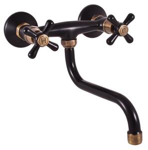 Dřezová baterie RAV SLEZÁK Morava 150 mm černá/stará mosaz MK101.5/21CMATSM
