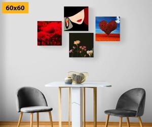 Set obrazů elegantní dáma - 4x 40x40 cm