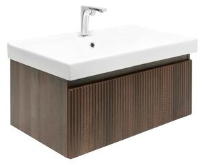 Koupelnová skříňka s baterií a umyvadlem SAT Evolution 1 78x30x44,8 cm ořech mat SATEVO80NAU1B