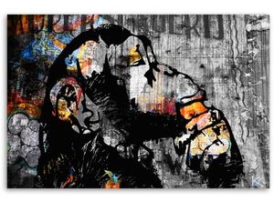 Obraz na plátně, Street Art Banky Monkey Abstraction - 100x70 cm