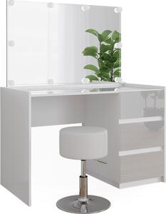 Toaletní stolek Vicco Marla Bílá vysoký lesk 120 cm se zrcadlem, stoličkou, pohádkovými světly LED, Model 51991