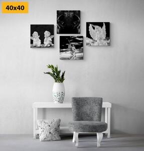 Set obrazů nebeská radost v černobílém provedení - 4x 40x40 cm
