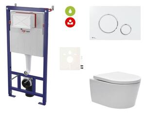 Cenově zvýhodněný závěsný WC set SAT do lehkých stěn / předstěnová montáž + WC SAT Brevis SIKOSSBR70KECO