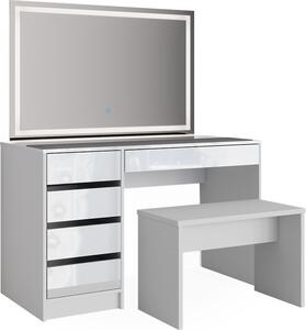 Toaletní stolek Vicco Sherry Bílá 120 cm se zrcadlem LED a lavičkou, Model 36919