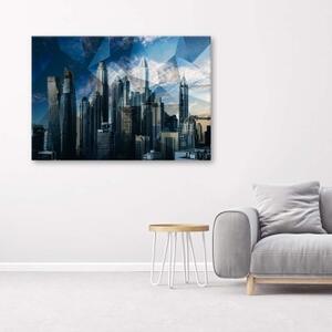 Obraz na plátně Geometrická modrá barva města - 60x40 cm