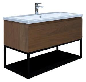 Koupelnová skříňka s umyvadlem SAT B-Way 99x30x45 cm ořech mat BWAY100NUTU