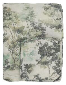 Prošívaný přehoz Aix Flower Cream/Olive 130 × 180 cm