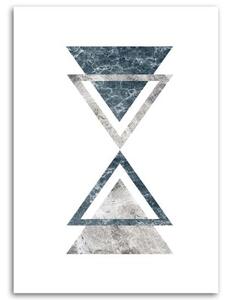 Obraz na plátně Abstraktní mramorové trojúhelníky modré - 40x60 cm