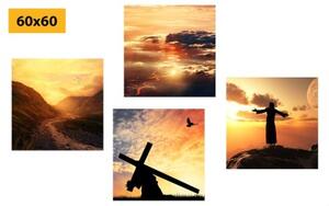 Set obrazů harmonie nebeského království - 4x 40x40 cm