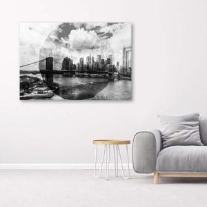 Obraz na plátně New York City černá a bílá - 60x40 cm