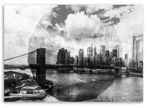 Obraz na plátně New York Geometrické město černá a bílá - 100x70 cm