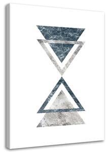 Obraz na plátně Abstraktní mramorové trojúhelníky modré - 40x60 cm