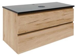 Koupelnová skříňka s krycí deskou z kamene SAT B-Way 99x50x45 cm dub mat BWAY2100OAKTK