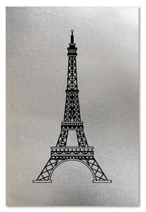 Obraz na plátně Stříbrná Eiffelova věž Paříž - 40x60 cm