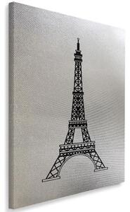 Obraz na plátně Stříbrná Eiffelova věž Paříž - 70x100 cm