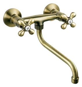 Dřezová baterie Novaservis Ferro Antica s otočným ramínkem 150 mm bronz BAI5BR