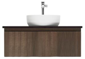 Koupelnová skříňka s umyvadlem a baterií SAT Evolution 98x30x44,8 cm ořech mat SATEVO100NADBUB