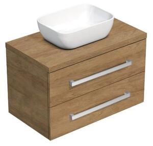 Koupelnová skříňka s krycí deskou SAT Cube Way 80x47,5x46 cm dub Hickory CUBE46803DH45