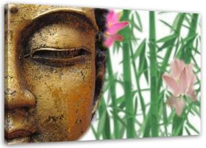 Obraz na plátně Gold Buddha Bamboo Zen Spa - 120x80 cm