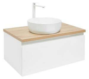 Koupelnová skříňka s krycí deskou SAT B-WAY 79x30x45 cm bílá lesk BWAY80WDOAKU2B