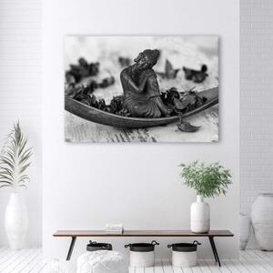 Obraz na plátně Buddha Zen Spa Black and White - 60x40 cm