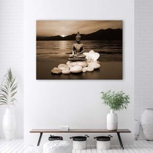 Obraz na plátně Buddha Sunset Brown - 60x40 cm