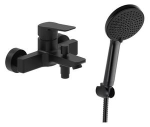 Vanová baterie SAT Cube Way s vanovým setem 150 mm černá matná SATBSCU222CSET1