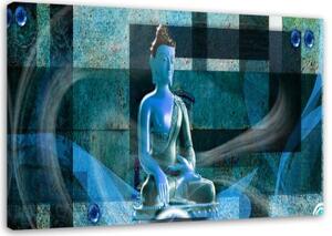 Obraz na plátně Buddha Modrá abstrakce - 90x60 cm