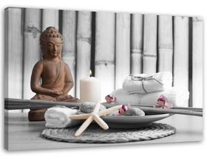 Obraz na plátně Buddha Brown Zen lázně - 100x70 cm