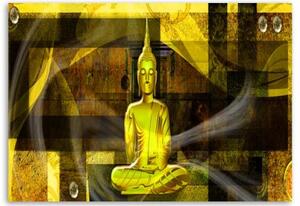 Obraz na plátně Buddha Žlutá abstrakce - 90x60 cm