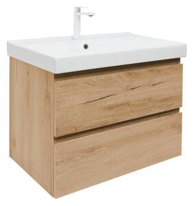 Koupelnová skříňka 2 zásuvková s umyvadlem SAT B-Way 59x50x45 cm dub mat BWAY260OAKU1BBI
