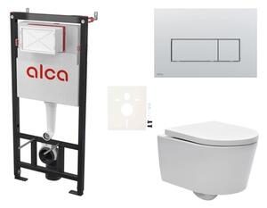 Cenově zvýhodněný závěsný WC set Alca do lehkých stěn / předstěnová montáž + WC SAT Brevis SIKOASW9