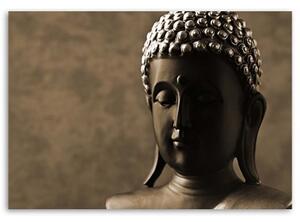Obraz na plátně Socha Buddhy hnědá - 120x80 cm