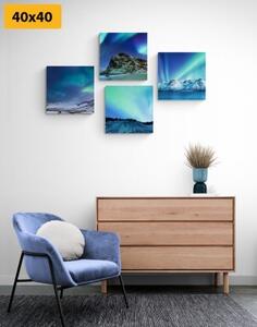 Set obrazů krása polární záře - 4x 40x40 cm