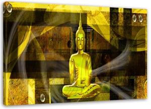 Obraz na plátně Buddha Zen žlutý - 120x80 cm