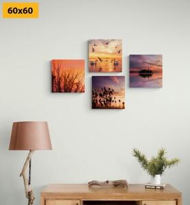 Set obrazů příroda v romantickém provedení - 4x 40x40 cm